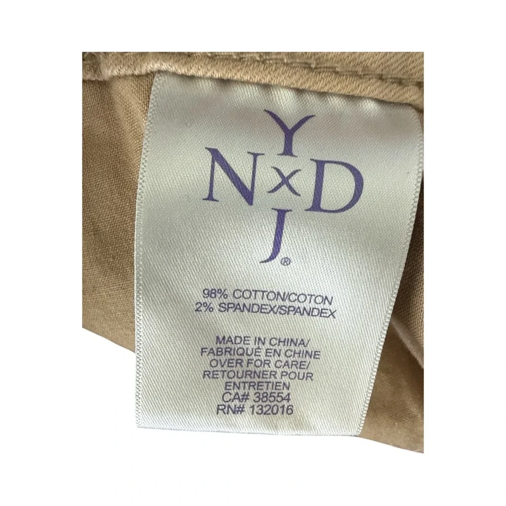 NYDJ Crop Pants Women 6 Tan Excellent Lift Tuck Preppy Tailored